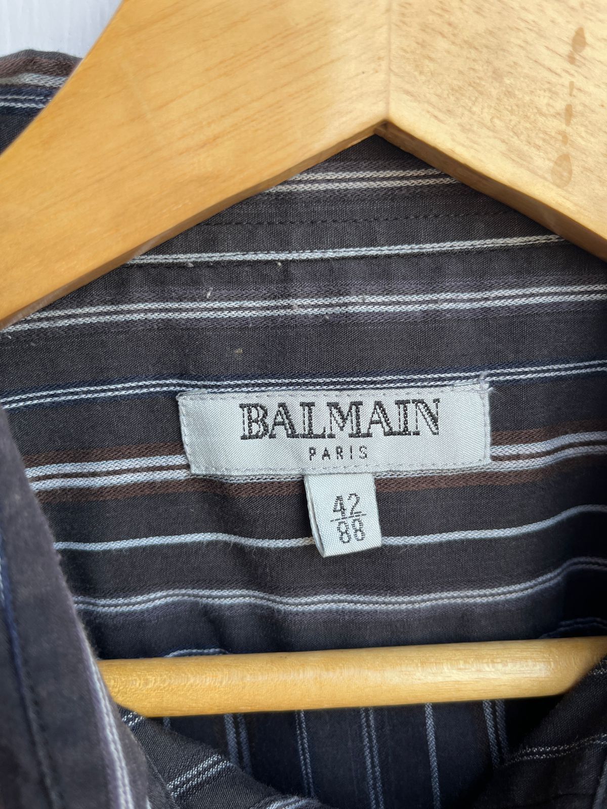 Balmain Balmain Paris Vertical Striped Button Down Shirt Navy Blue Size US S / EU 44-46 / 1 - 2 Thumbnail