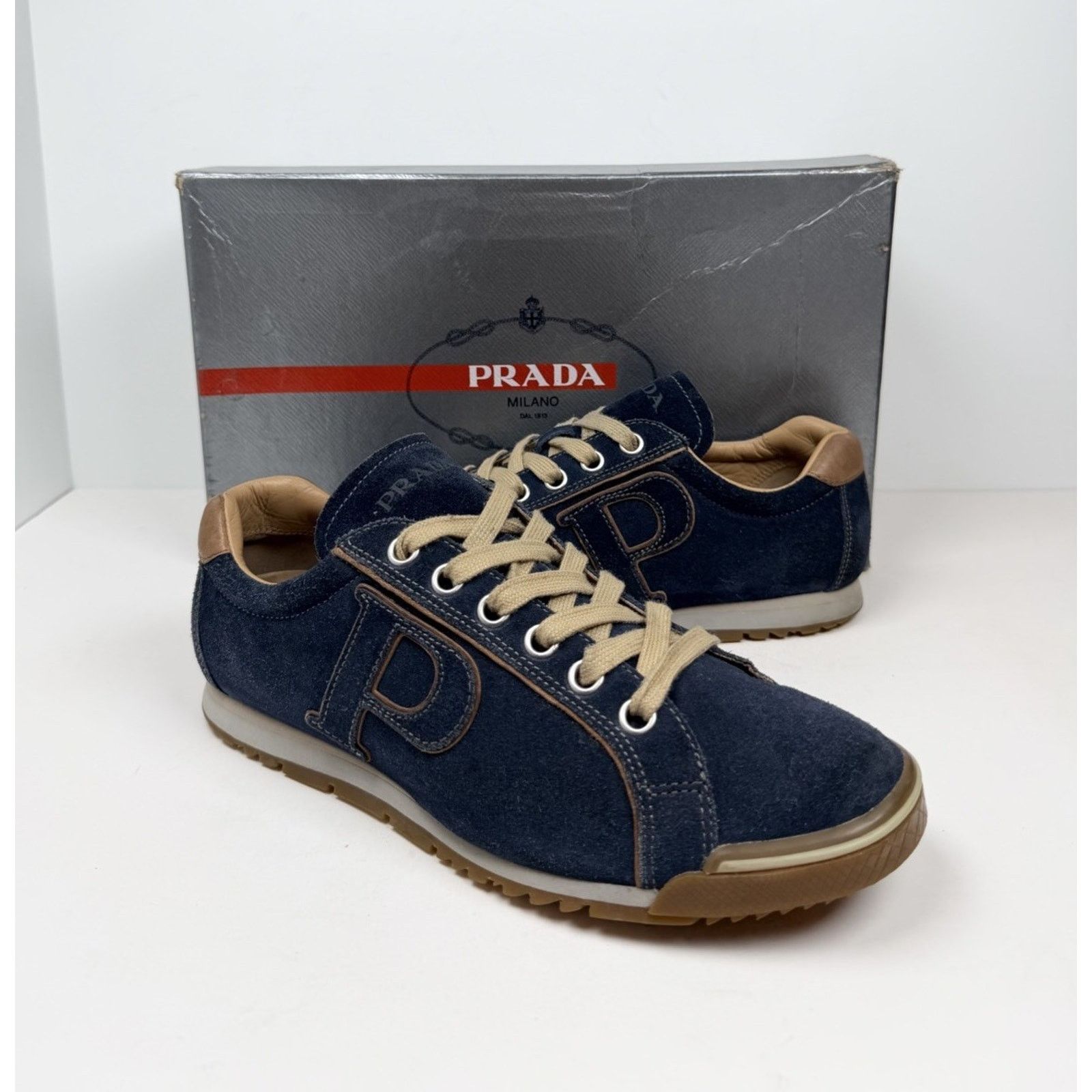 Prada Size 6.5UK/7.5US - Prada Sport Blue Suede Vintage Size US 7.5 / EU 40-41 - 2 Thumbnail