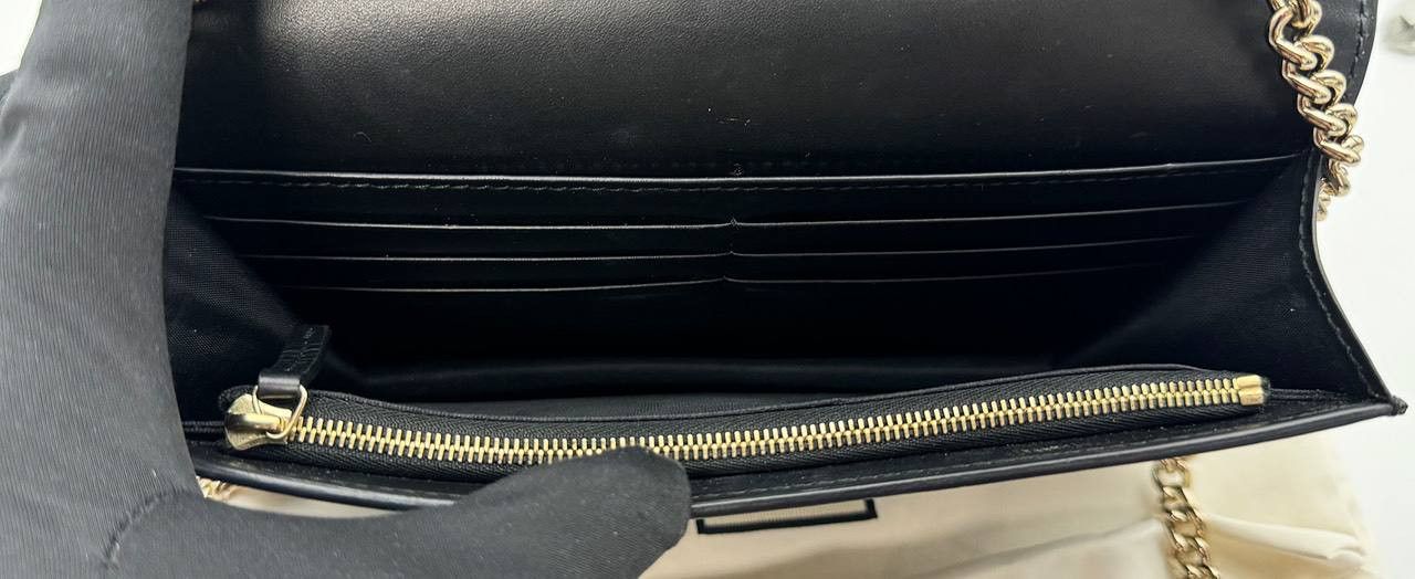 Gucci Gucci Wallet Chain Crossbody Bag Guccisima Leather Black Size ONE SIZE - 18 Thumbnail