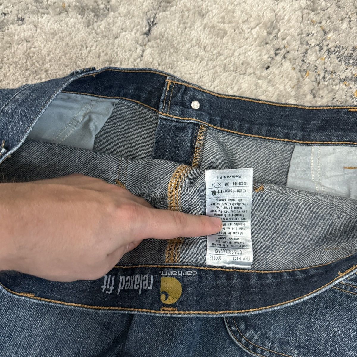 Carhartt × Vintage Vintage y2k Carhartt double knee wide leg carpenter jeans Size US 38 / EU 54 - 5 Thumbnail