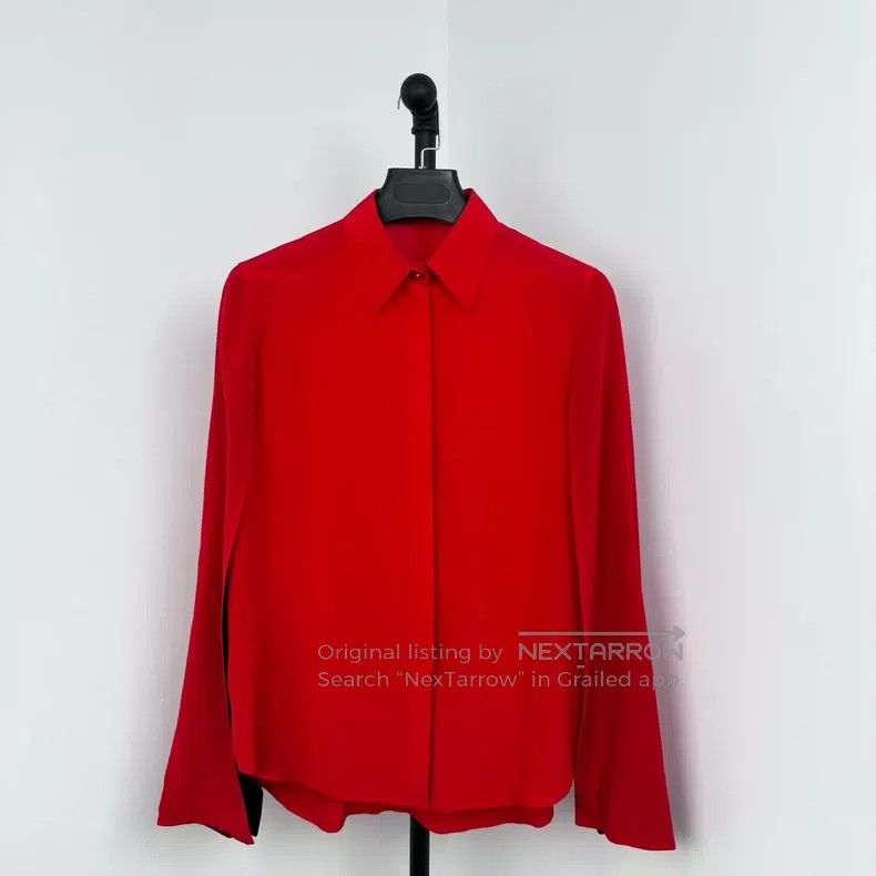 Givenchy Givenchy Size42 Red Wild Silk Long-Sleeve Shirt Size 42 Size US M / EU 48-50 / 2 - 2 Thumbnail