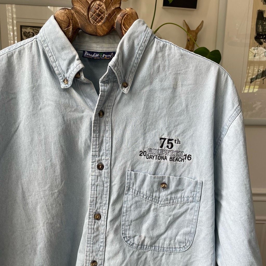 Other 2016 Daytona Bike Week Chambray Button Down Shirt L Size US L / EU 52-54 / 3 - 2 Thumbnail