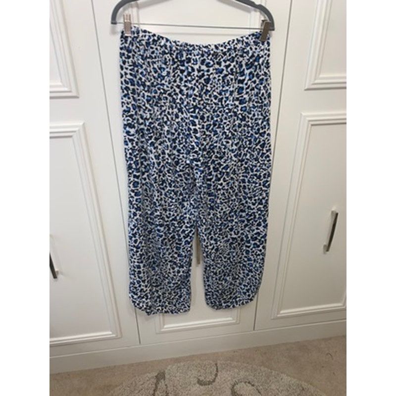 Victoria's Secret Victoria's Secret Women's Large Blue Leopard Print Pants Size 32" / US 10 / IT 46 - 6 Thumbnail