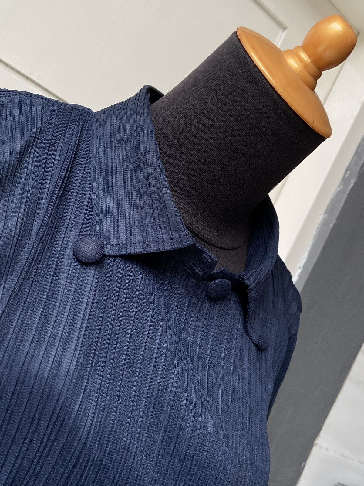 Designer × Japanese Brand PLEATSME Blue Pleats Blazers Size XS / US 0-2 / IT 36-38 - 19 Thumbnail