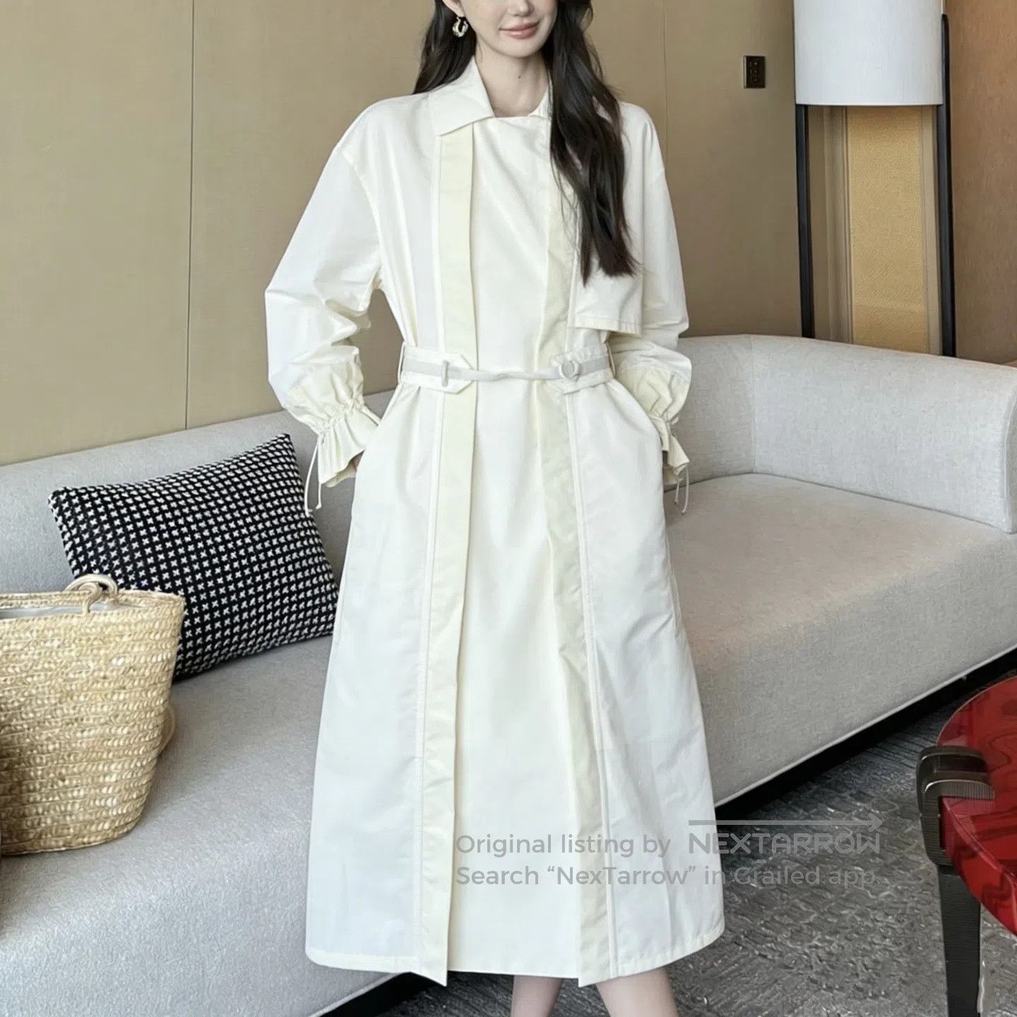 Hermes Hermes Beige Waist-Cinched Trench Dress| Size XXS / US 00 / IT 34 - 7 Thumbnail