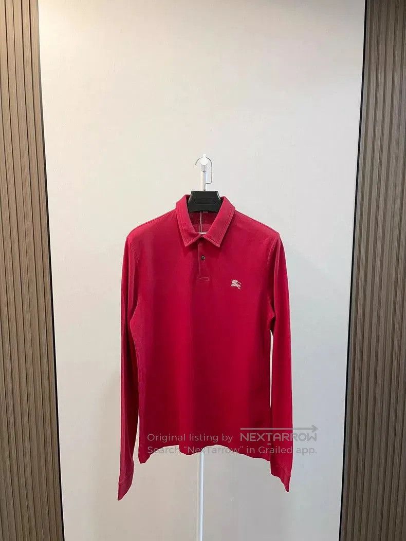 Burberry Burberry Red Embroidered Long Sleeve Polo. Size US M / EU 48-50 / 2 - 1 Thumbnail