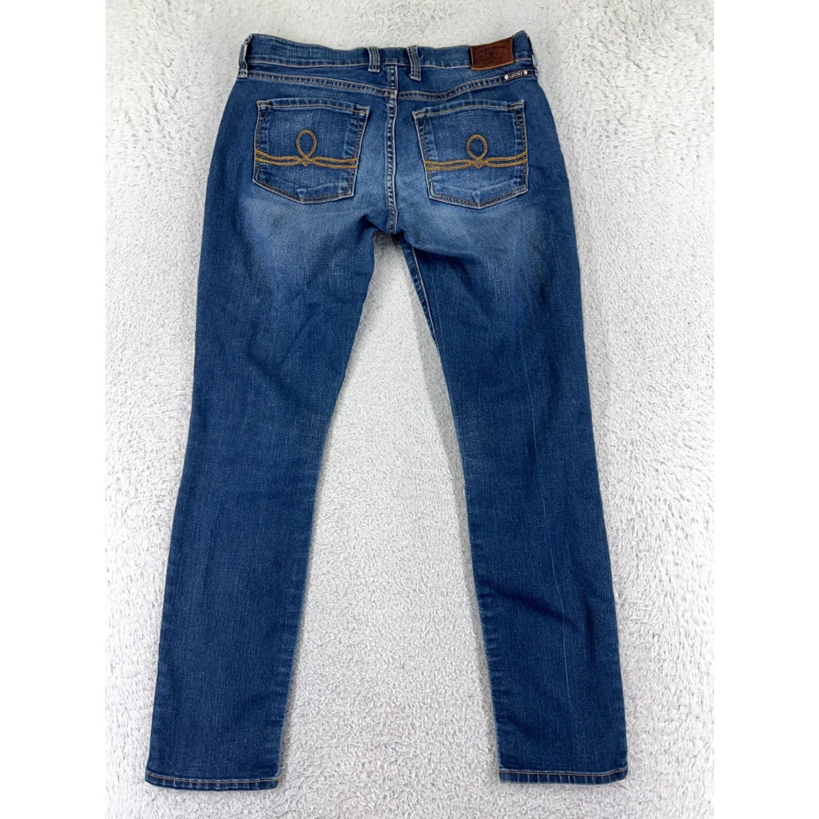 Lucky Brand Lucky Brand Jeans Womens 2 Blue Denim Skinny Low Rise 25x27 Cotton Blend 5-Pocket Design Reusable 90s Theme Girls Womens Size 26" / US 2 / IT 38 - 2 Thumbnail