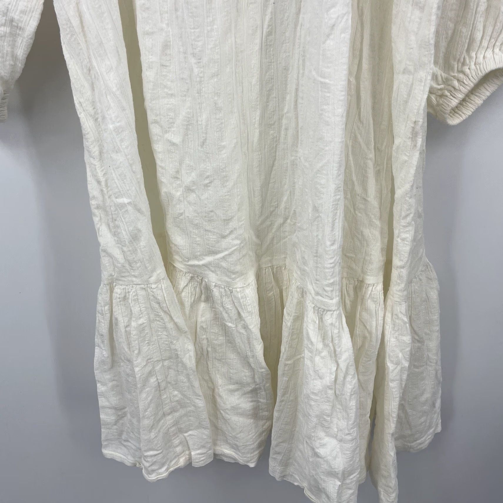 Vintage Pitusa Womens Dress Pitusa Ivory Knit 3/4 Sleeve Embroidered Cottagecore Knee Length L Petite M/L Sh fit Bohemian Beach Summer Holiday Womens Size L / US 10 / IT 46 - 4 Thumbnail