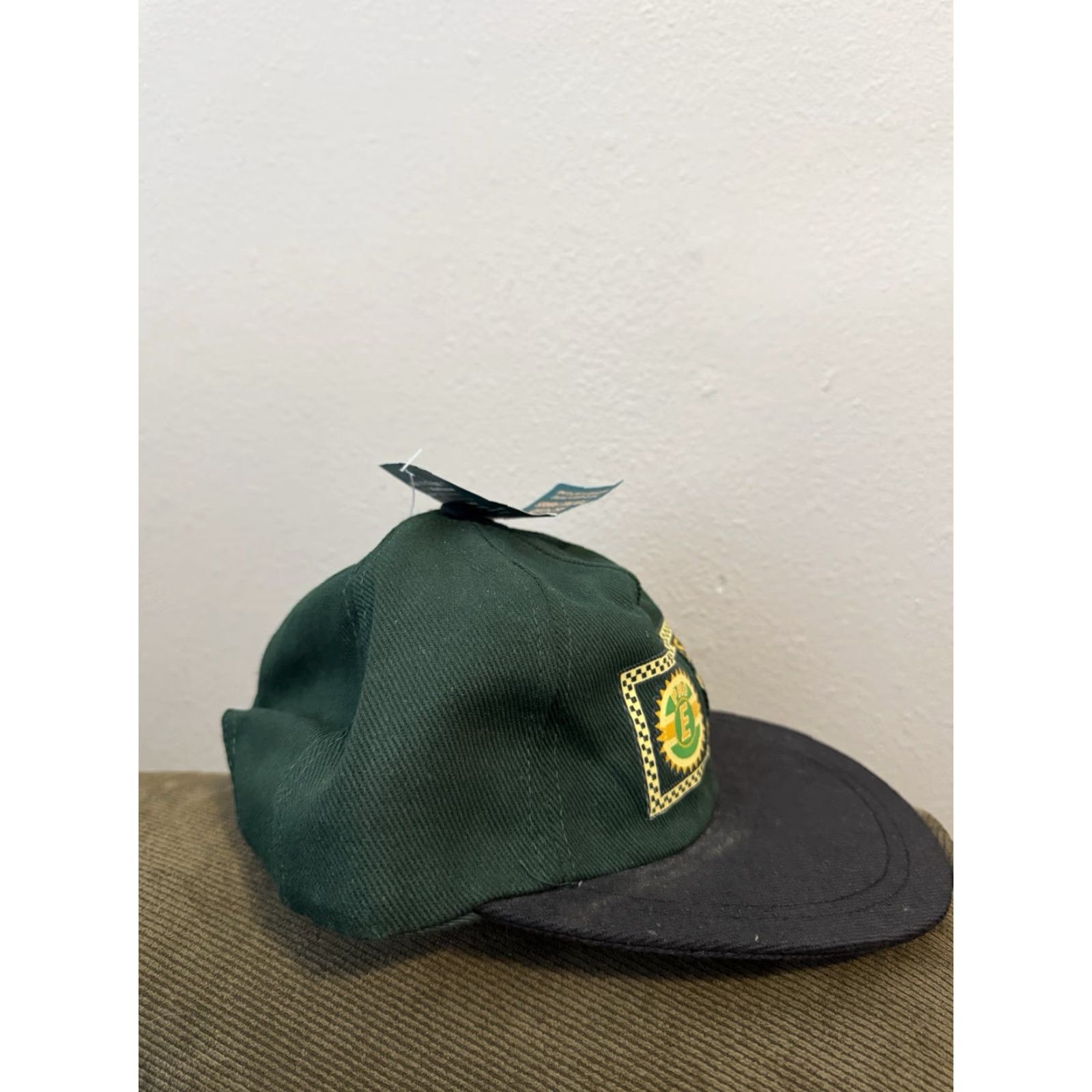 Vintage VINTAGE EcoFibre Baseball Cap Men Green NWT Leather Strap Back Hat Cars Theme One Size Size ONE SIZE - 4 Thumbnail
