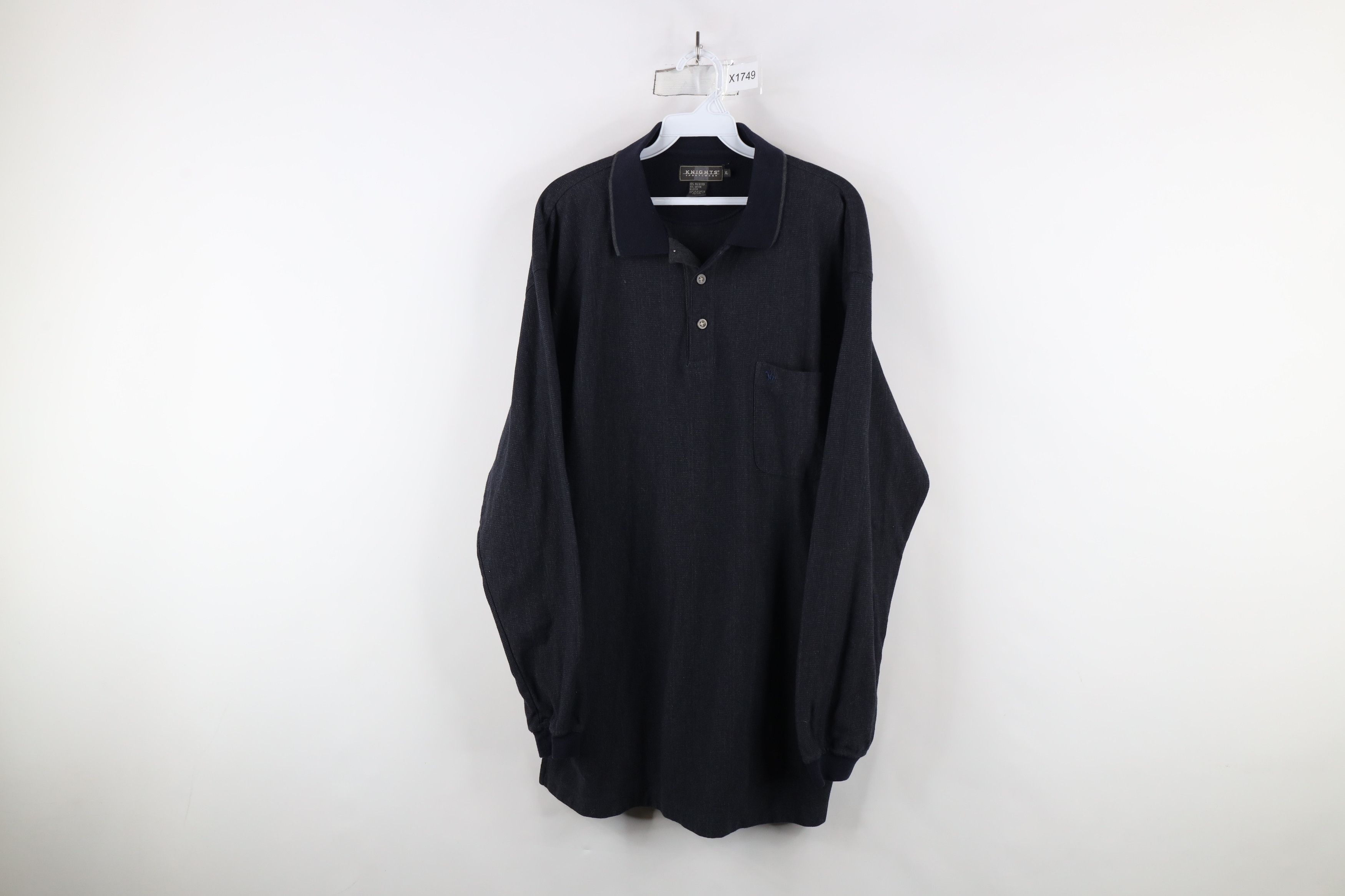 Vintage Vintage 90s Streetwear Long Sleeve Rugby Polo Shirt Blue Size US XL / EU 56 / 4 - 1 Thumbnail