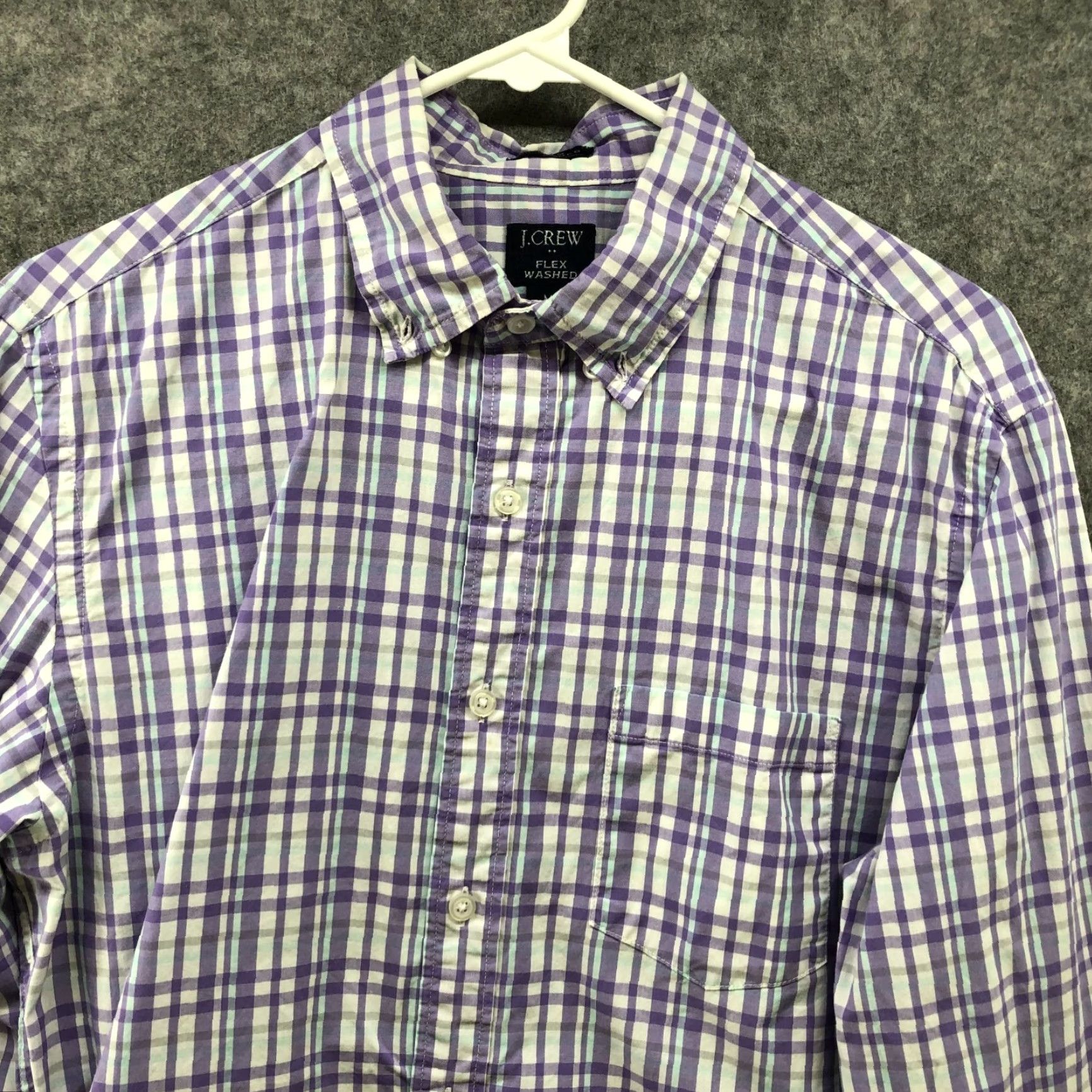 J.Crew J. Crew Mens Long Sleeve Button-Up Shirt M Purple Plaid Classic Preppy Slim Fit Cotton Blend Size US M / EU 48-50 / 2 - 2 Thumbnail