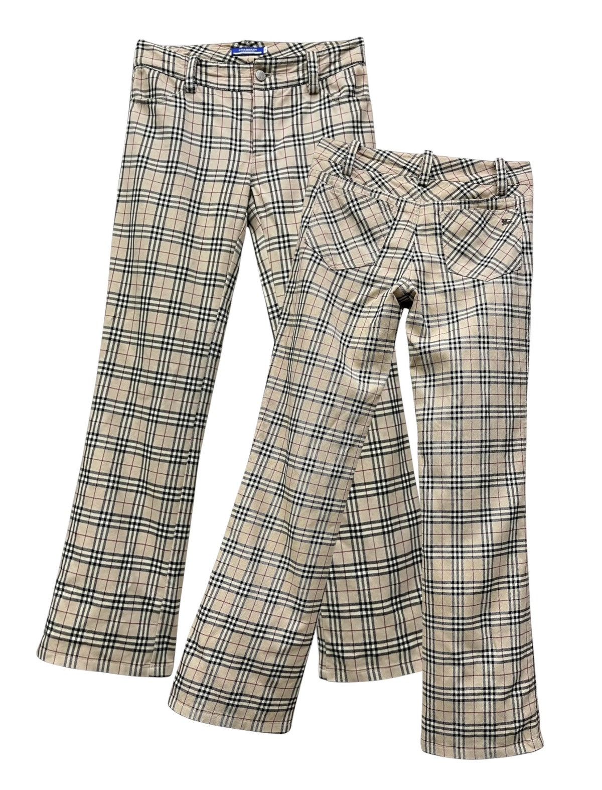 Burberry Vintage Burberry Blue Label Iconic Nova Check Wool Pants Size 27" / US 4 / IT 40 - 1 Thumbnail
