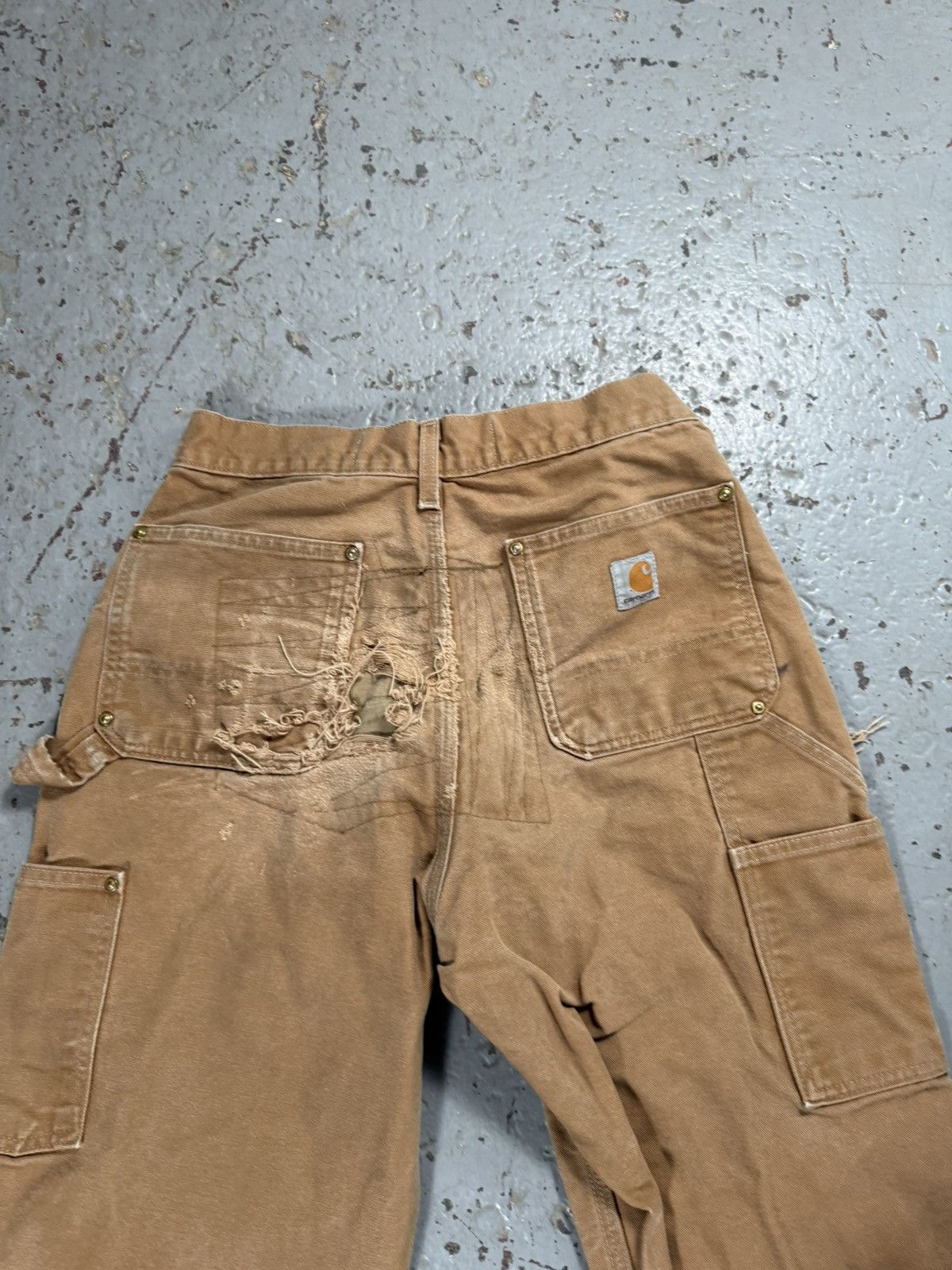 Carhartt Thrashed Distressed Faded Carhartt Double Knees Pants Size US 30 / EU 46 - 6 Thumbnail