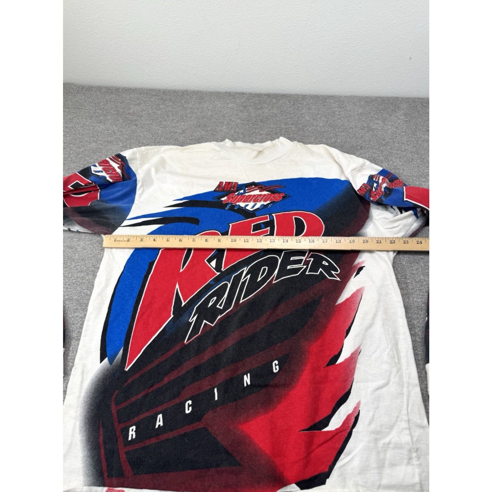 Vintage VINTAGE SCOTT STRATEGIC GEAR Supercross Series Red Rider Motocross T Shirt XL White Mens Long Sleeve Cotton Sleeve Graphic 90s Size US XL / EU 56 / 4 - 5 Thumbnail