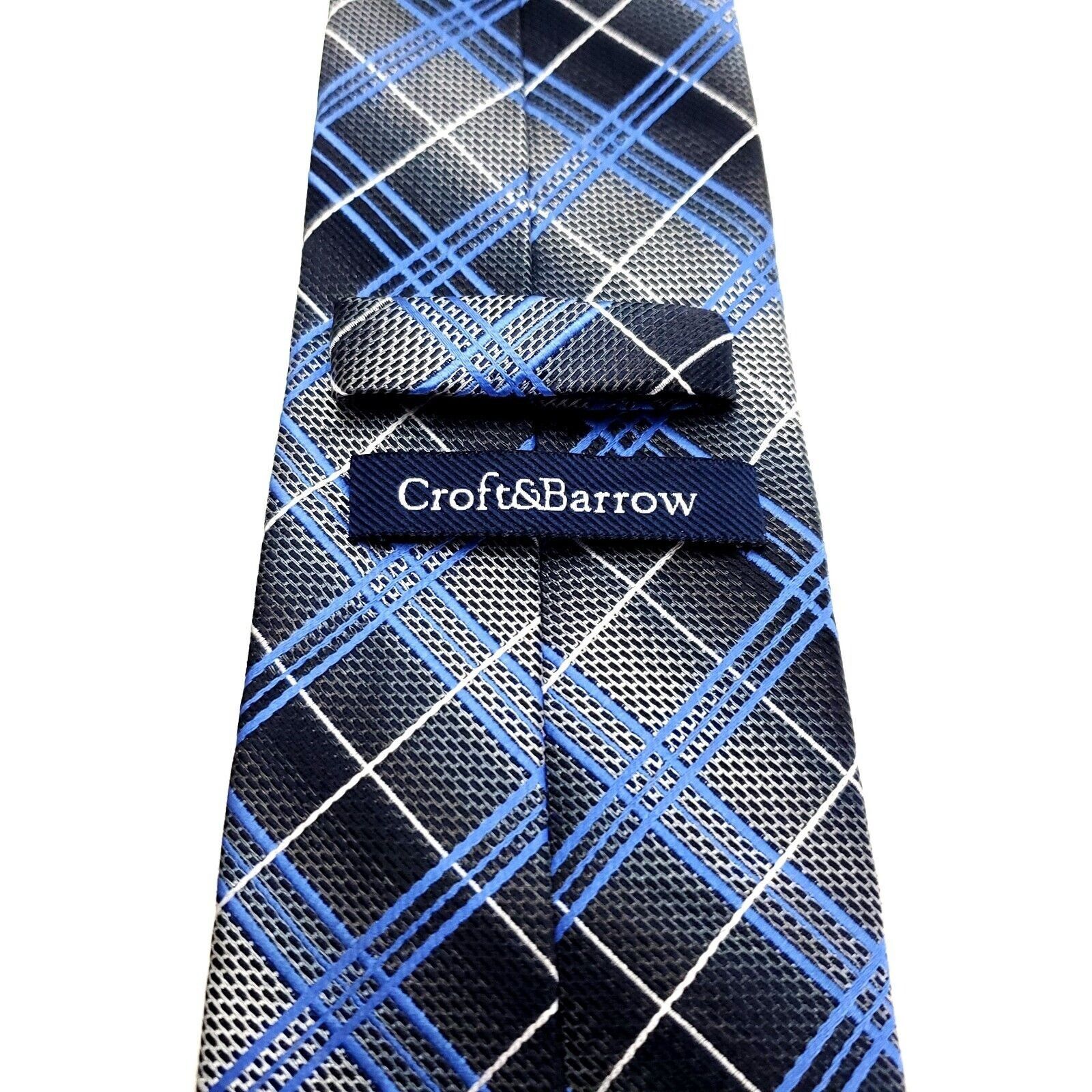 Croft & Barrow Croft & Barrow Blue Black Polyester Tie Woven Wide Regimenta Size ONE SIZE - 4 Thumbnail