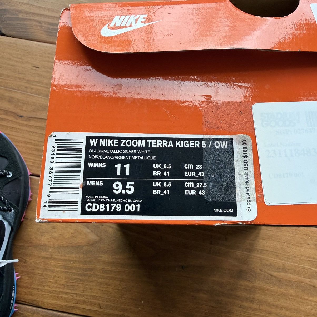 Nike × Off-White CD8179 001 - Off-White x Air Zoom Terra Kiger 5 'Black' Size US 9.5 / EU 42-43 - 12 Thumbnail