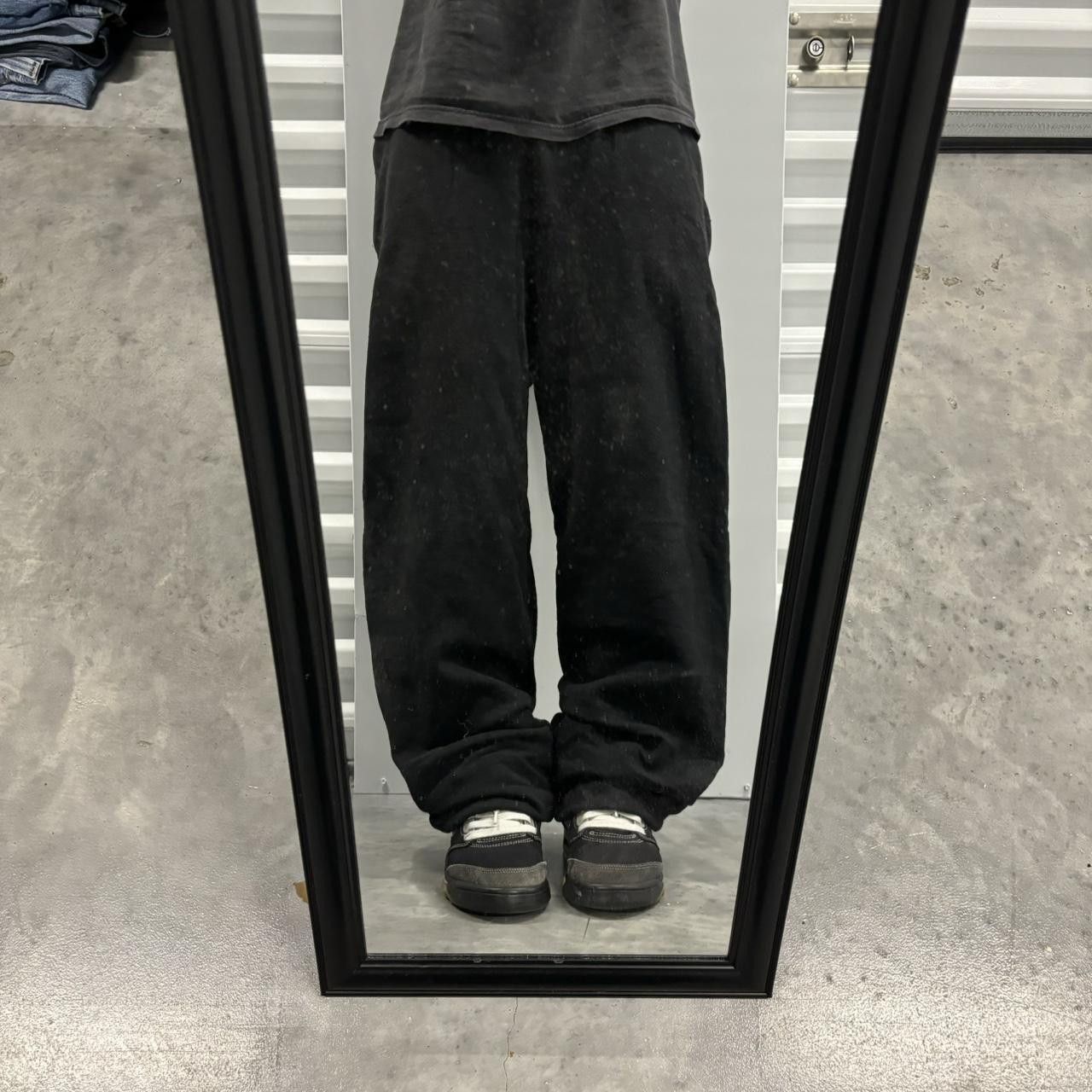 Japanese Brand × Vintage Crazy Vintage Y2K/2000s Black Skater Heavyweight Essential Sweatpants! Size US 32 / EU 48 - 1 Thumbnail