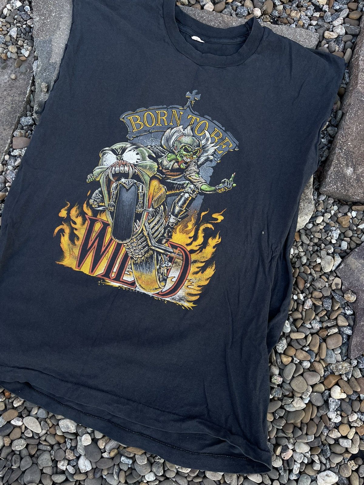 Harley Davidson × Vintage 90’s Born To Be Wild Distressed Vintage moto tee Size US M / EU 48-50 / 2 - 3 Thumbnail