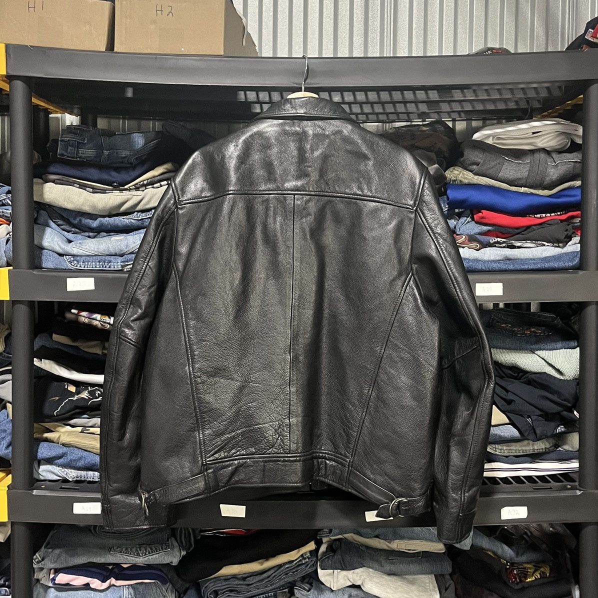Wilsons Leather VINTAGE 90s WILSON LEATHER JACKET FULL ZIP BLACK SIZE LARGE Size US L / EU 52-54 / 3 - 2 Thumbnail