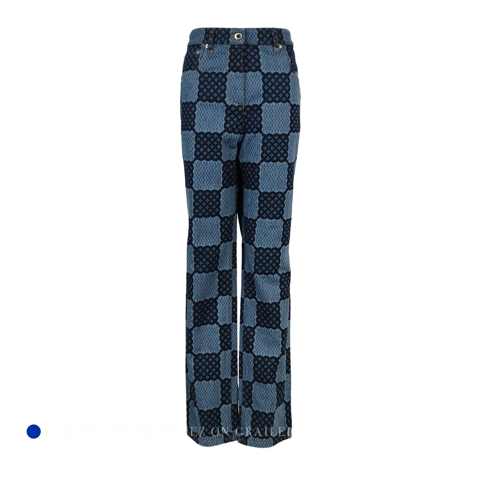 Louis Vuitton Checkerboard Denim Jeans in Blue Size US 28 / EU 44 - 1 Thumbnail