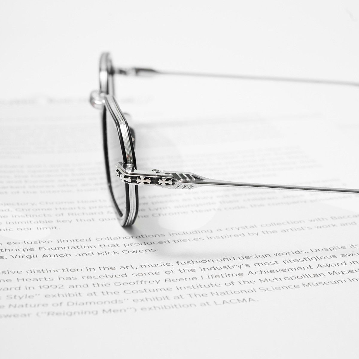 Chrome Hearts CHROME HEARTS STYLIDA BLACK/SHINY SILVER SUNGLASSES Size ONE SIZE - 3 Thumbnail