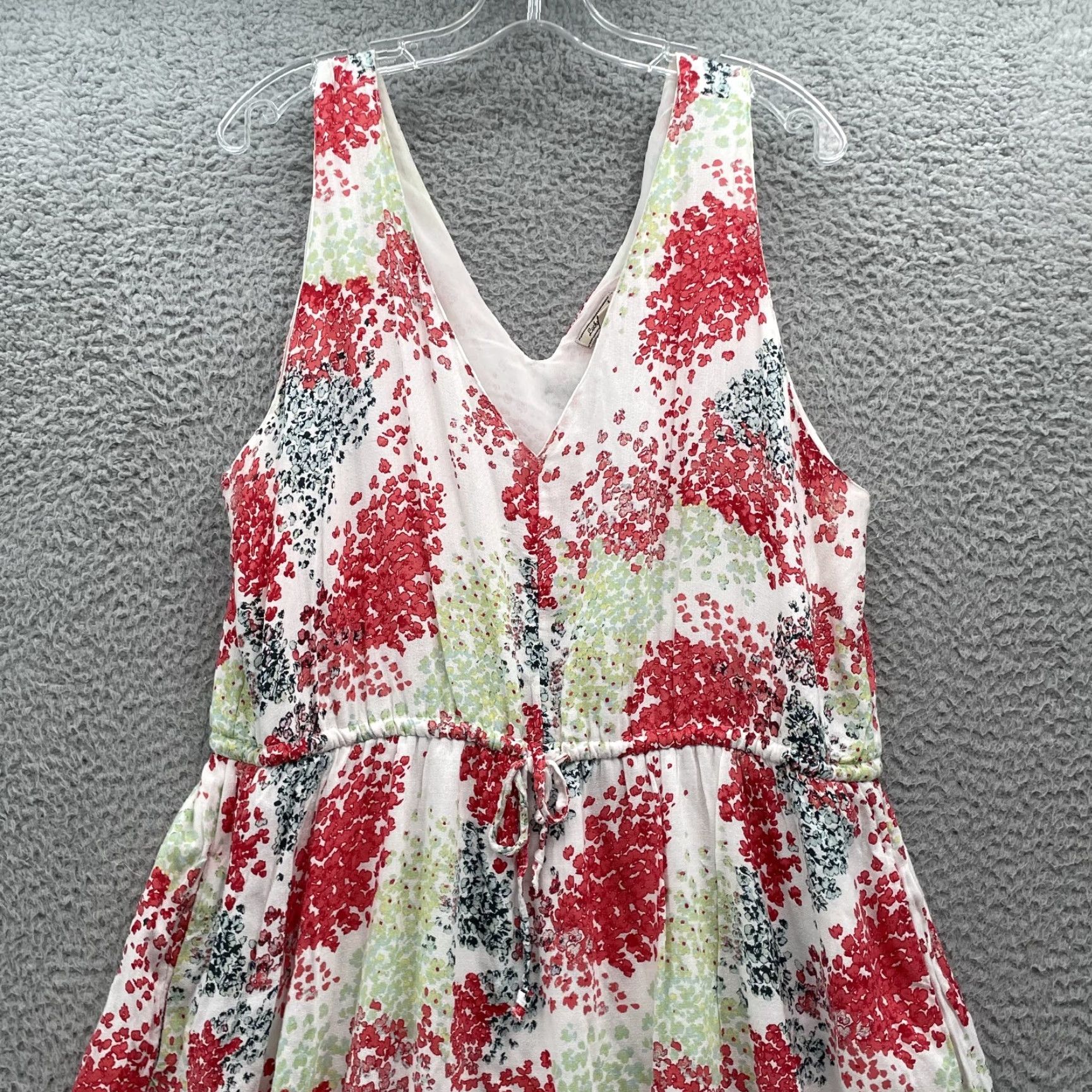 strapless open back dress Red Floral Ricrac Midi Dress - All Dresses