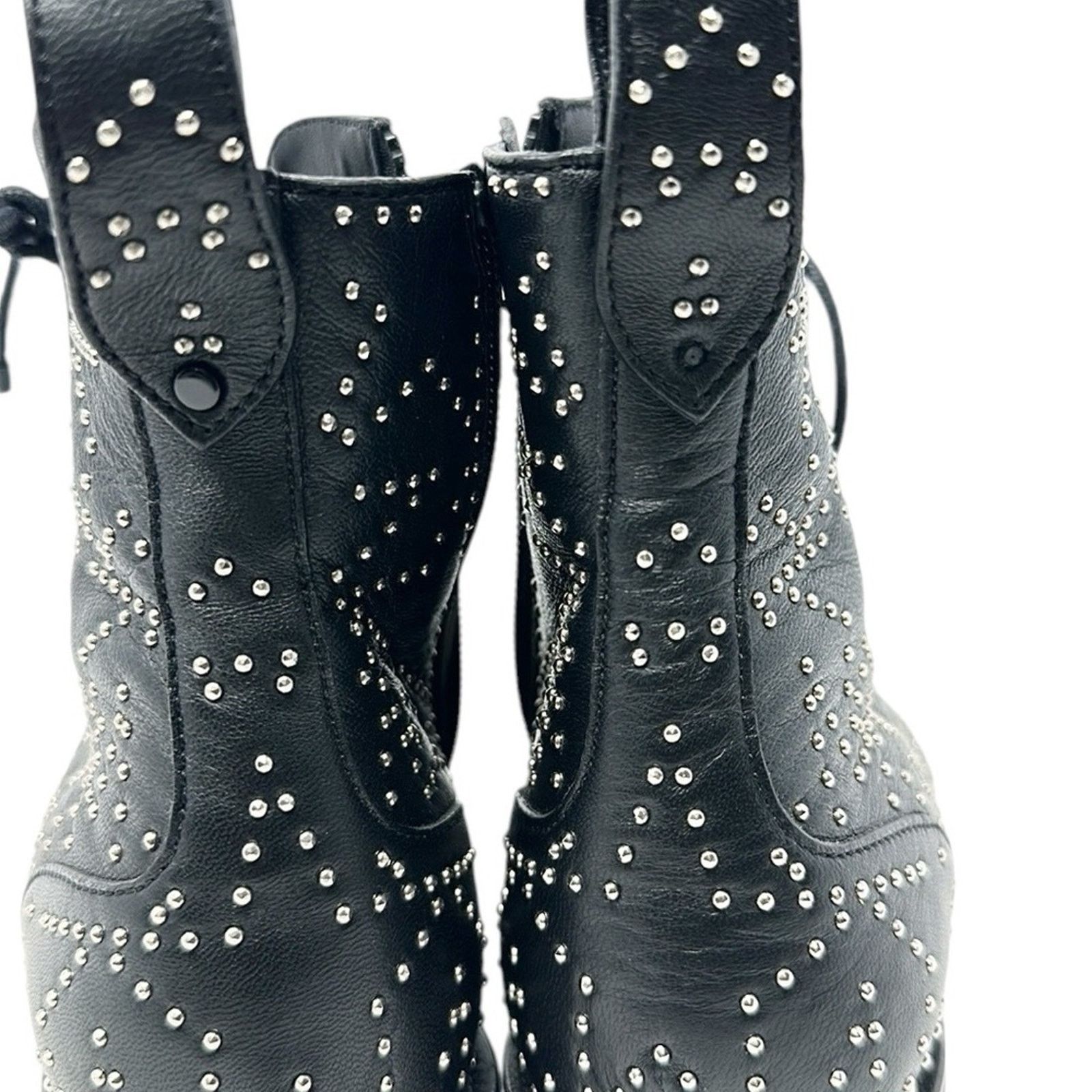 Jimmy Choo Jimmy Choo Cruz Leather Star Studded Combat Boots Black 37.5 Size US 7.5 / IT 37.5 - 10 Thumbnail