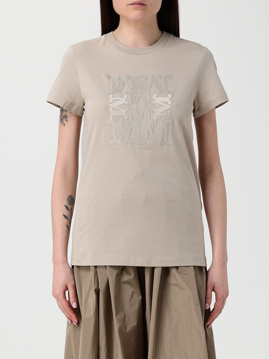 Max Mara Max Mara T-Shirt Woman Beige Size S / US 4 / IT 40 - 1 Thumbnail