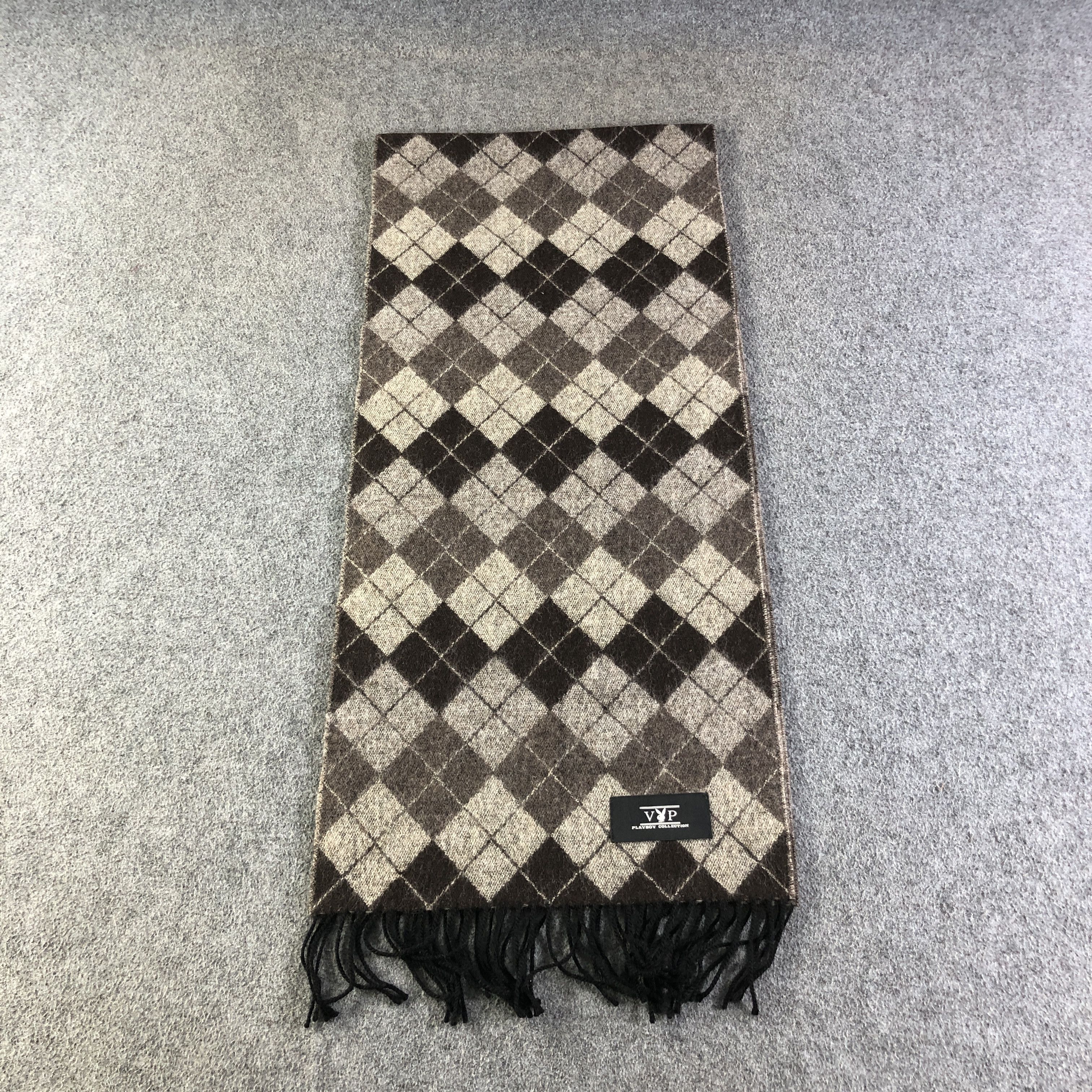 Playboy Playboy Argyle Wool Scarf Muffler V2724 Size ONE SIZE - 2 Thumbnail