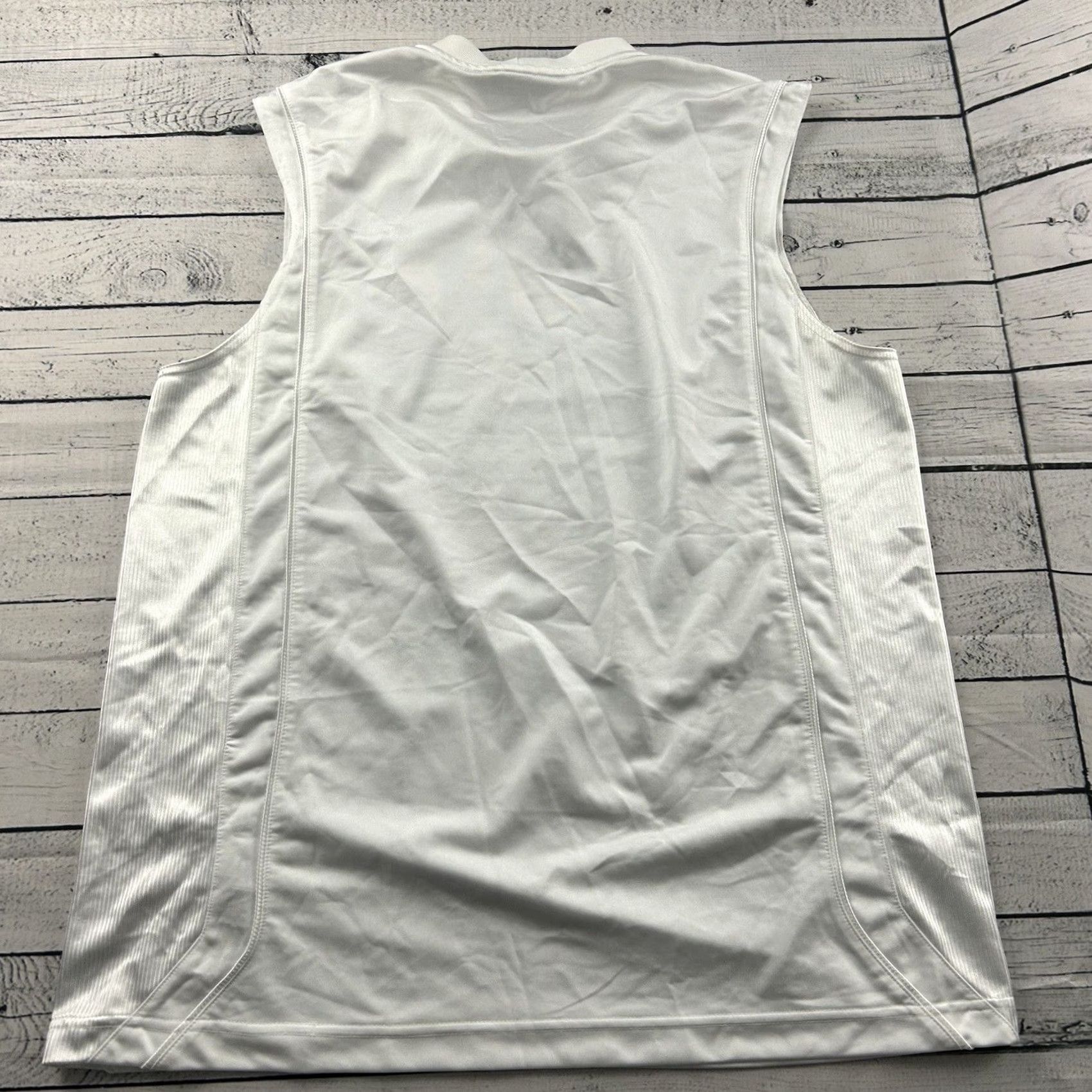 Nike VINTAGE Nike Sleeveless Center Check Jersey Shirt Mens L White Size US L / EU 52-54 / 3 - 6 Thumbnail