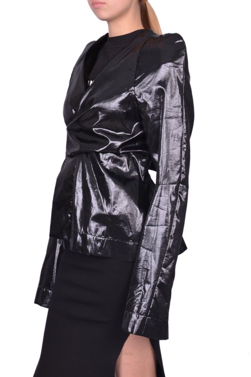 Rick Owens Last Size Rick Owens Black Belted Silk Blend Jacket Size S / US 4 / IT 40 - 2 Thumbnail