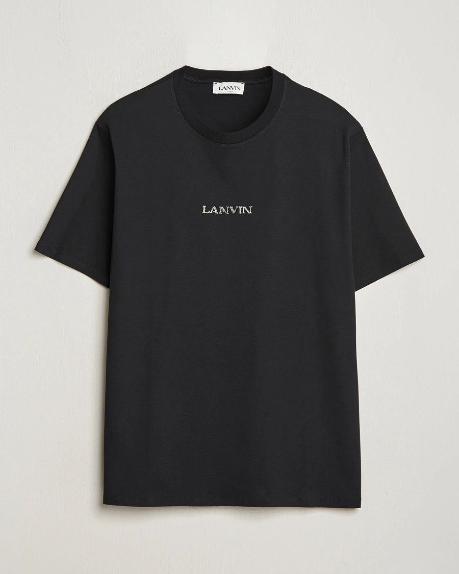 Lanvin oc11z0426 Embroidered Logo T-Shirt in Black Size US L / EU 52-54 / 3 - 1 Thumbnail
