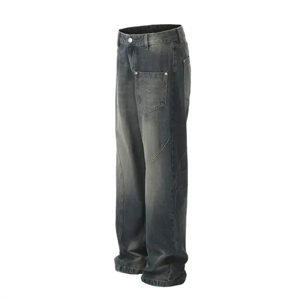 Japanese Brand VIBE Men's loose washed gradient stitching work jeans y2k Size US 32 / EU 48 - 2 Thumbnail