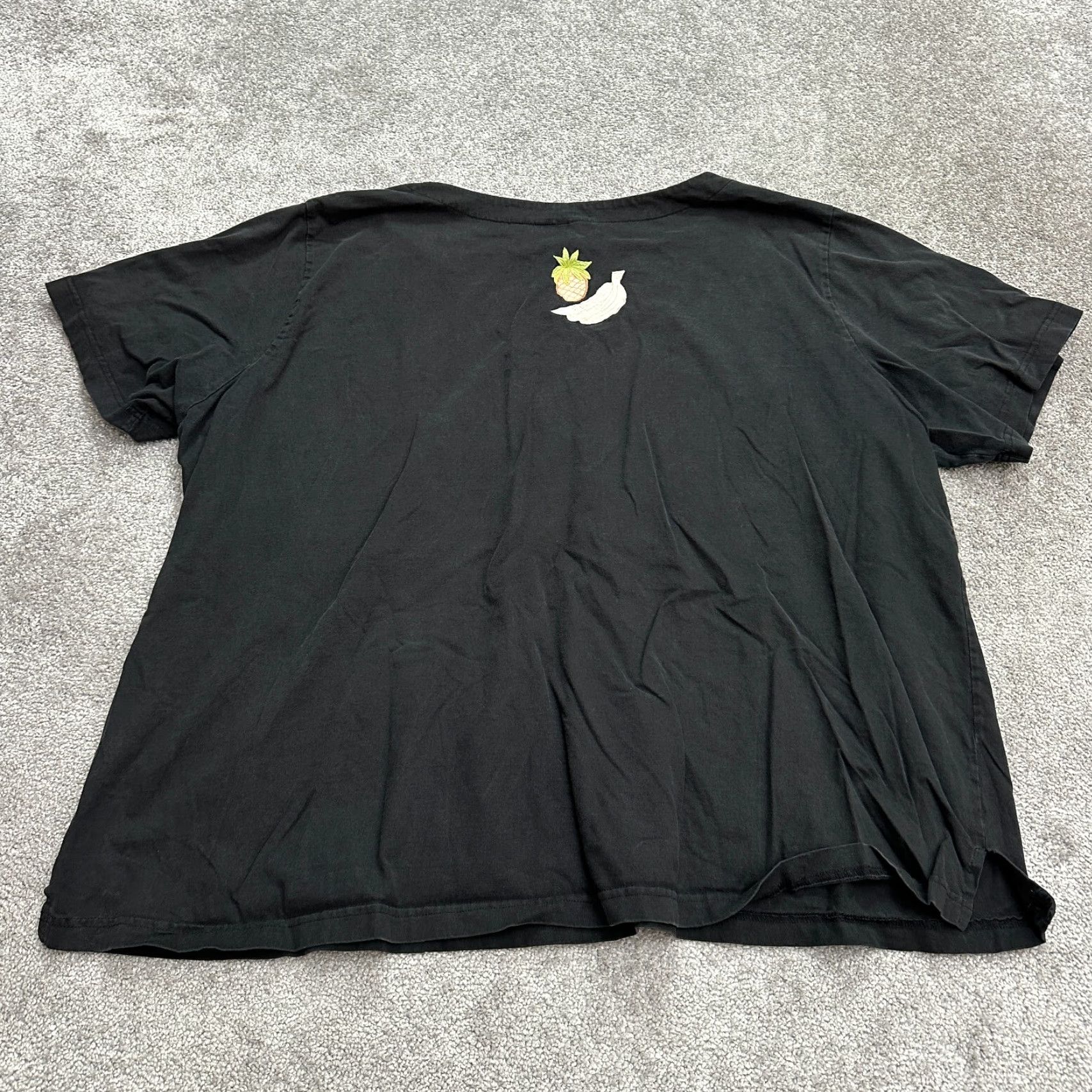 Silhouette Silhouettes T-Shirt Black 4X Womens Round Neck Short Sleeve Embroidered Tropical Size XXL / US 16-18 / IT 52-54 - 2 Thumbnail