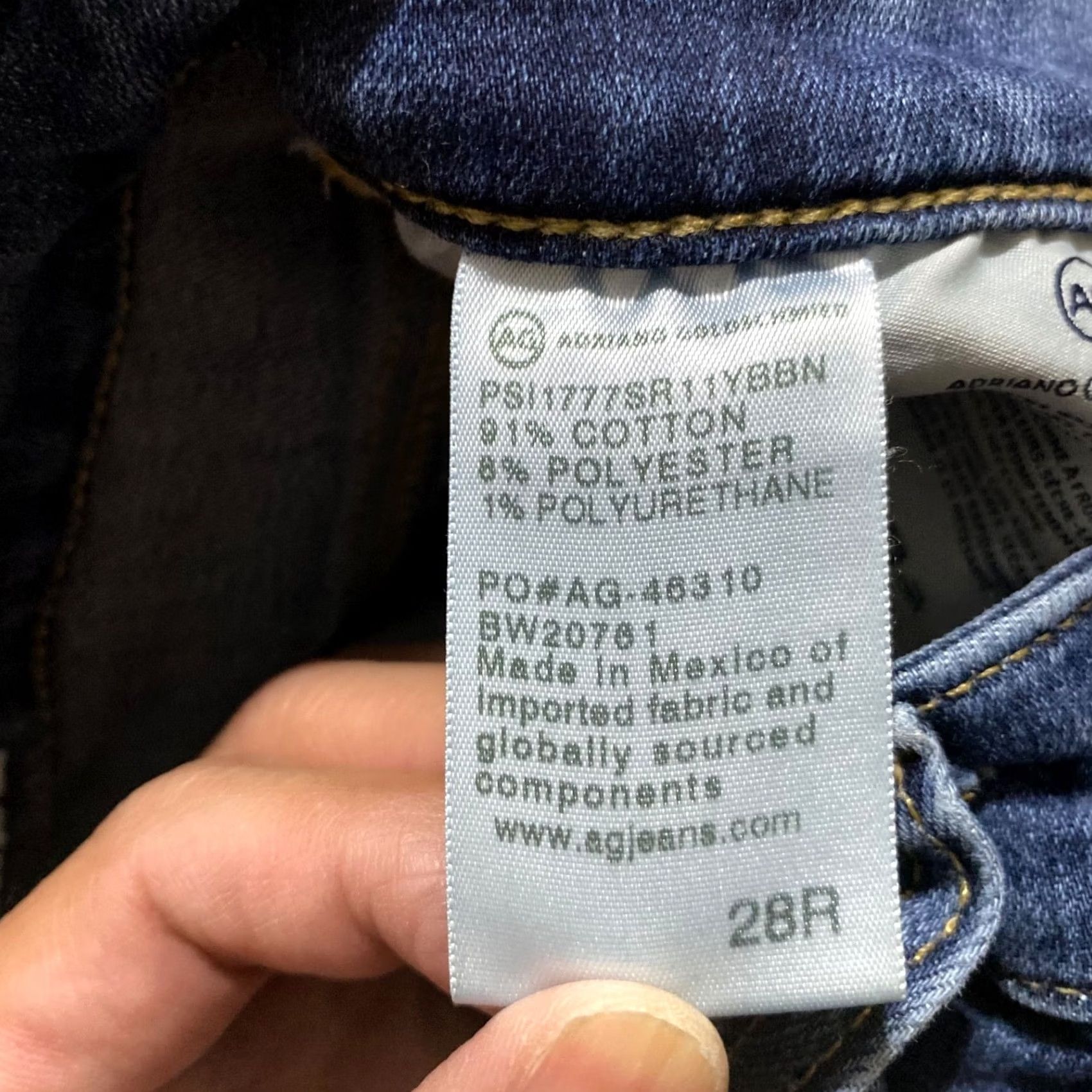 Denime AG Adriano Goldschmied Jeans Womens 28 Blue Skinny Slit Distressed 5-Pocket Denim Farrah 28in Inseam Rise High Adult Womens Jeans Blue - Size 28" / US 6 / IT 42 - 5 Thumbnail
