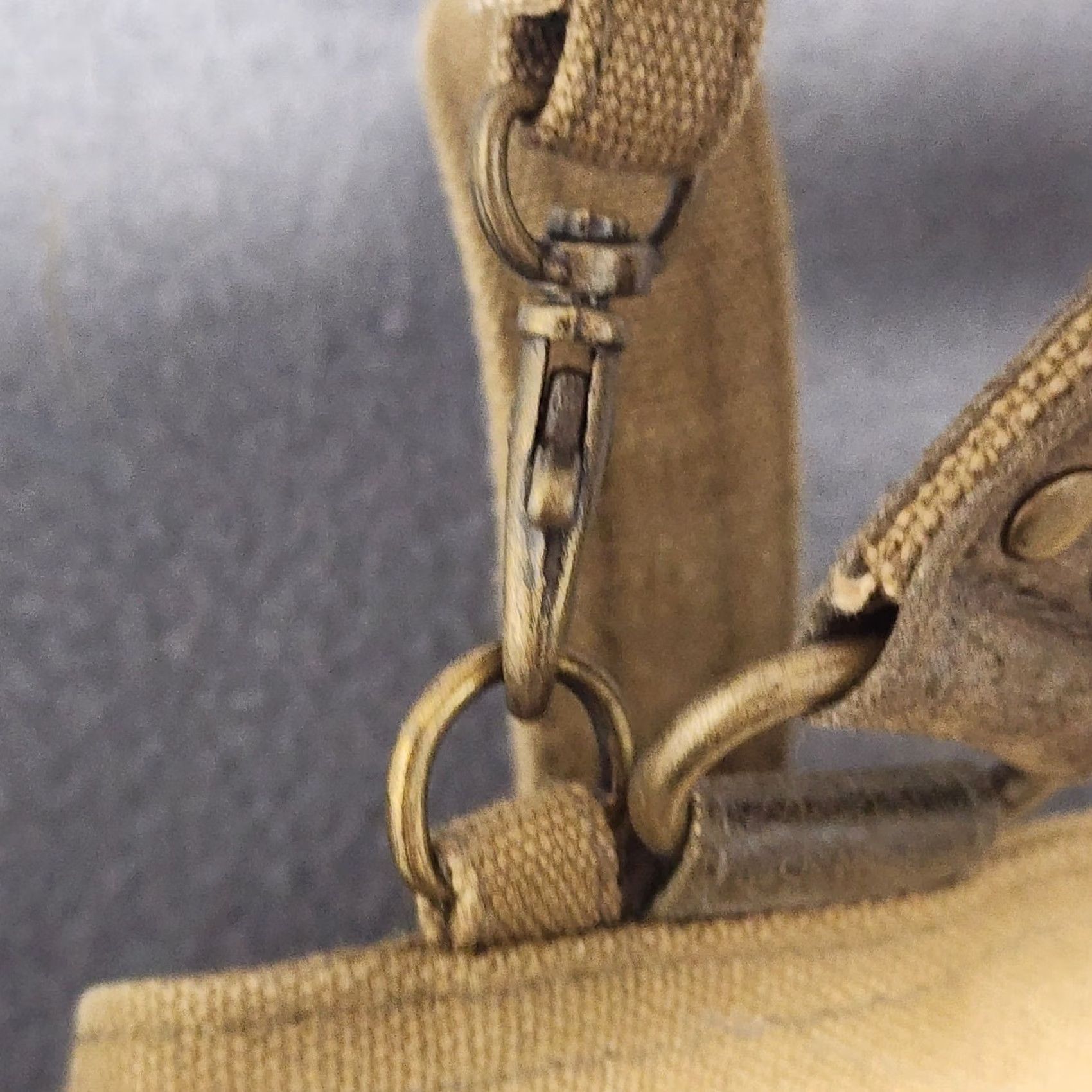 Vintage Khaki Canvas Crossbody Purse Studded Multi Pocket Shoulder Bag Utility Crossbody Women Tan Zip Bag Size ONE SIZE - 7 Thumbnail