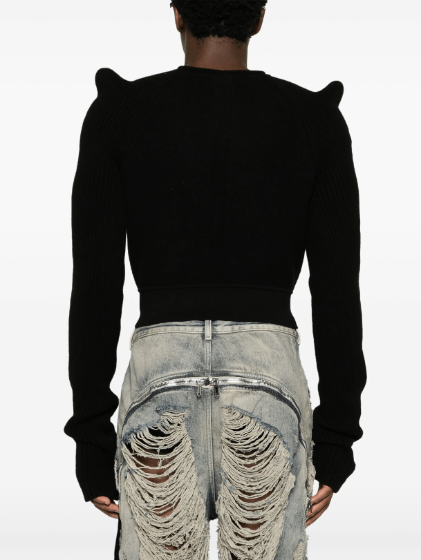 Rick Owens BNWT AW23 RICK OWENS "LUXOR" TEC PULL CROPPED SWEATER L Size US L / EU 52-54 / 3 - 12 Thumbnail