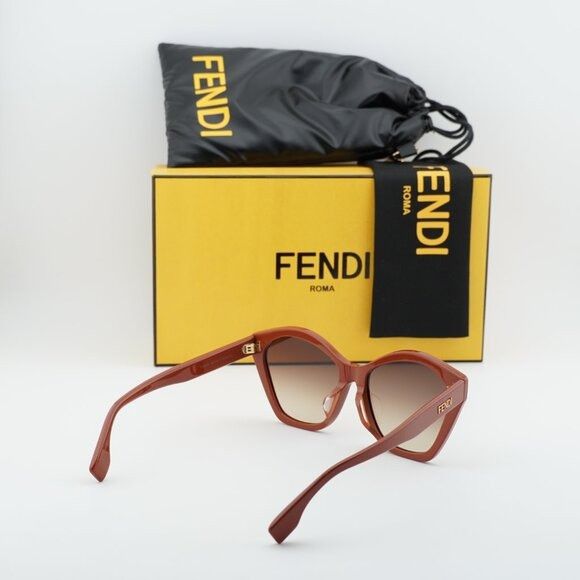 Fendi Fendi FE40175F 66F Sunglasses Red Butterfly Frame Size ONE SIZE - 9 Thumbnail