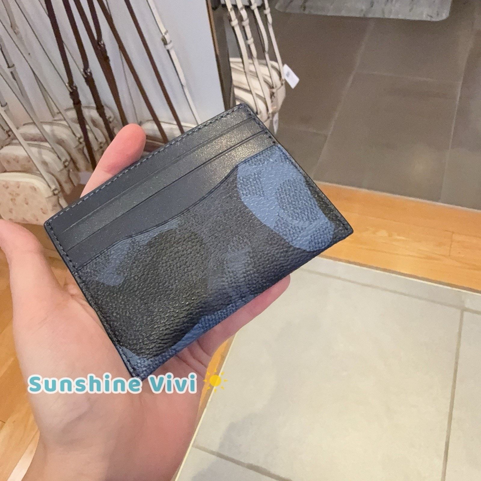 Coach NWT Coach Slim Id Card Case Signature Camo CY266 Blue Size ONE SIZE - 3 Thumbnail