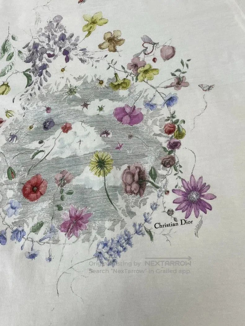 Dior Dior Floral Butterfly Print Short Sleeve T-shirt. Size US M / EU 48-50 / 2 - 2 Thumbnail