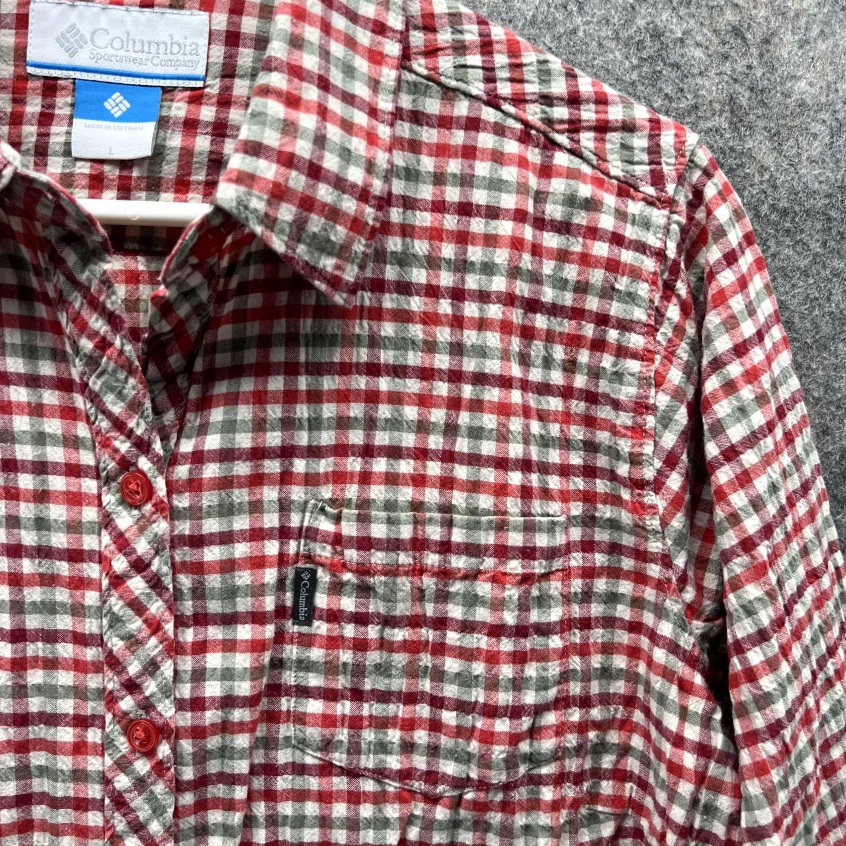 Vintage Columbia Shirt Women Large Red Casual Button Down Preppy Cotton Check Plaid Size L / US 10 / IT 46 - 4 Thumbnail