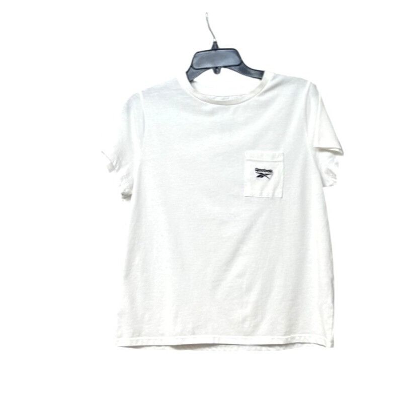 Reebok Reebok Women's Active Small-Logo Pocket Cotton T-Shirt, Whit Size L / US 10 / IT 46 - 9 Thumbnail