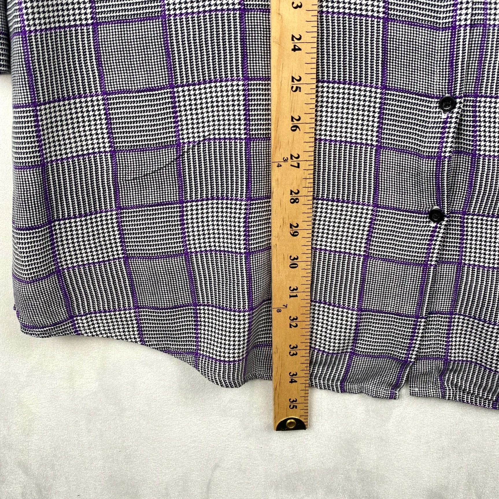 Chaps Chaps Purple Houndstooth Button-Up Tunic Long Sleeve Women's L Size L / US 10 / IT 46 - 4 Thumbnail