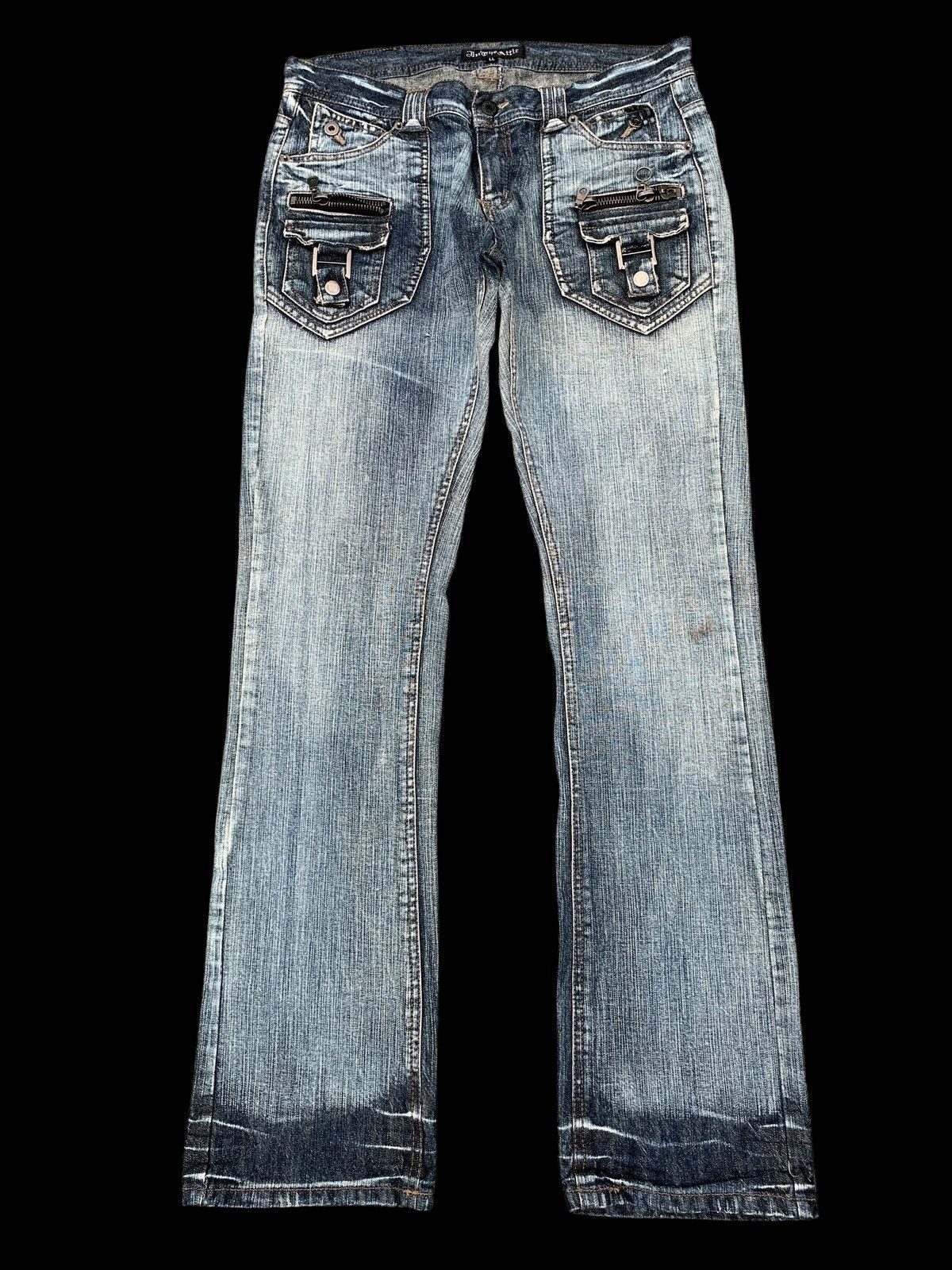 FLARE💥IN THE ATTIC RUSTY JAPANESE PUNK DISTRESSED DENIM