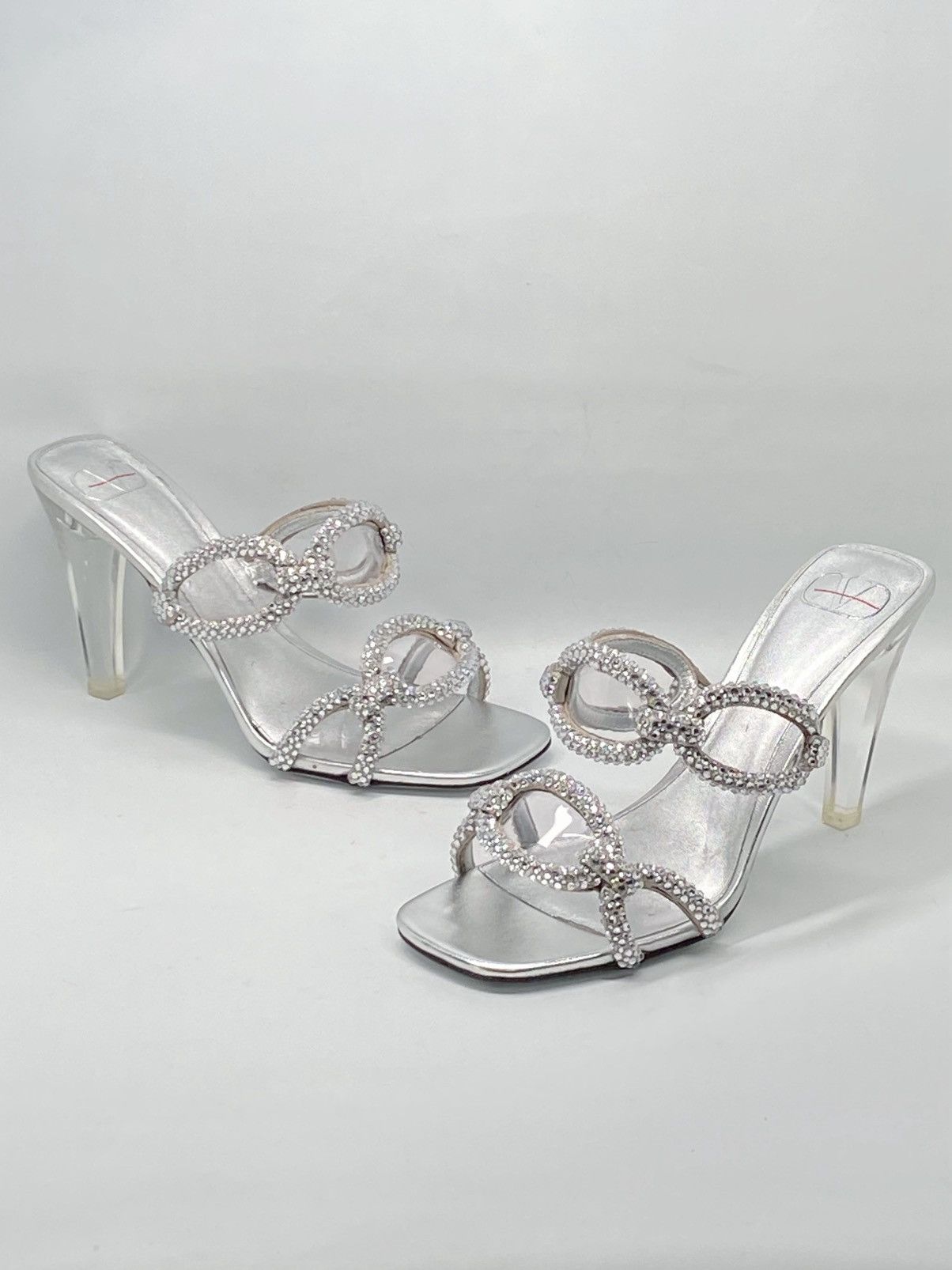 Valentino Valentino Garavani Crystal embellished heel sandal size 37.5 Size US 7.5 / IT 37.5 - 3 Thumbnail