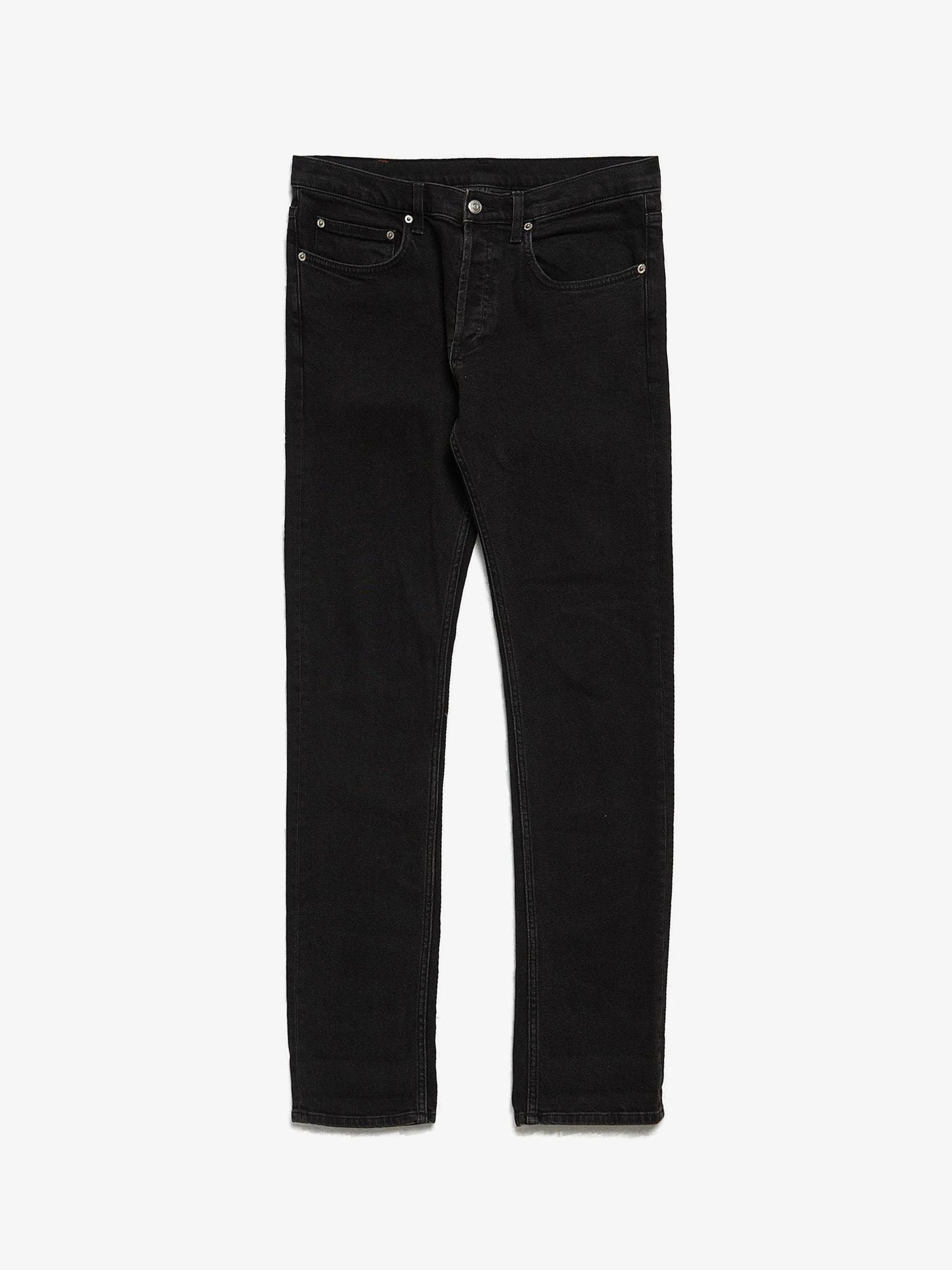Black Buttoned Cotton Jeans