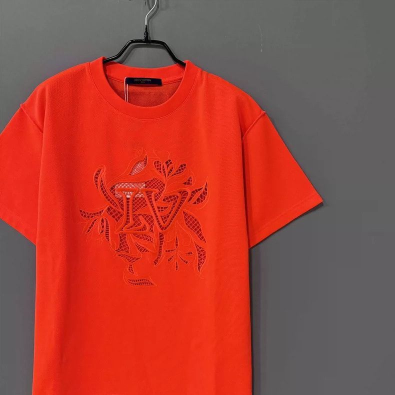 Louis Vuitton Orange Floral Logo Short Sleeve TShirt-2506 Size US S / EU 44-46 / 1 - 2 Thumbnail