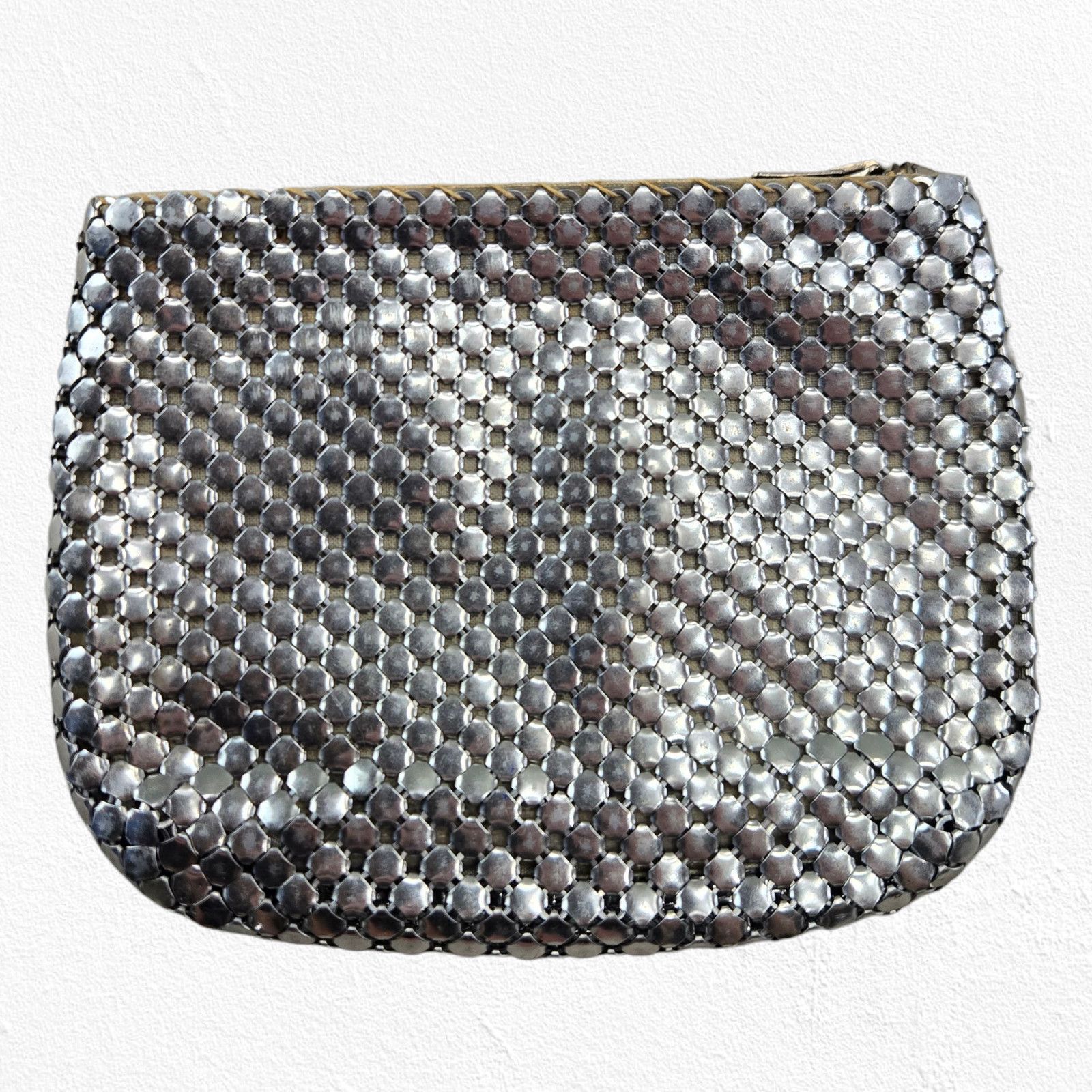 Vintage Vintage Silver Metal Mesh Zipper Pouch Coin Bag Size ONE SIZE - 9 Thumbnail