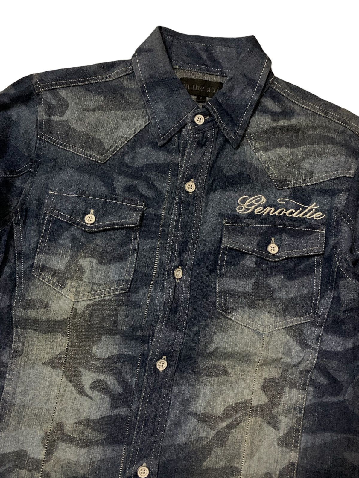 In The Attic 💥In The Attic Camo Denim Button Shirt Size US M / EU 48-50 / 2 - 4 Thumbnail
