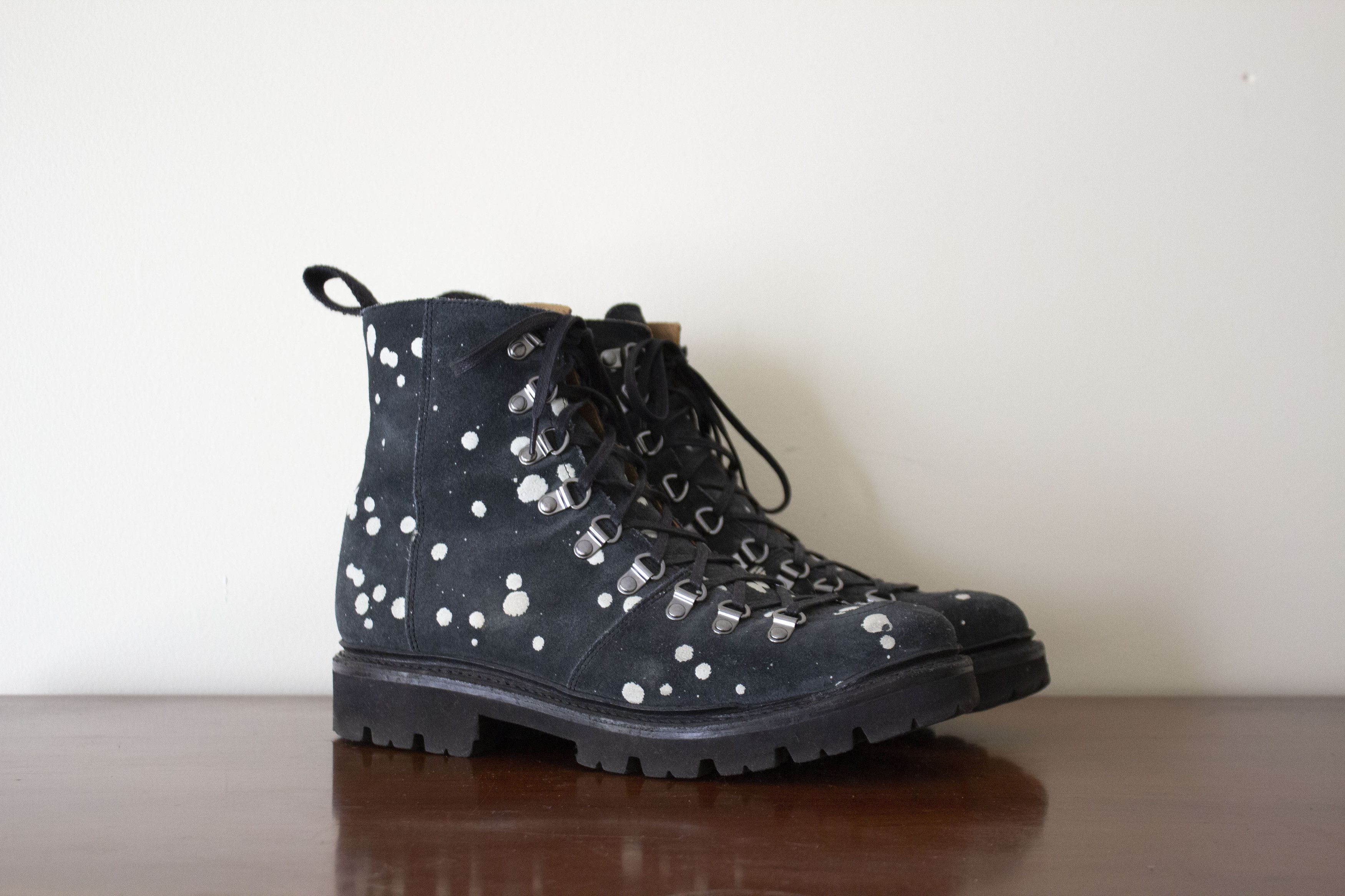 Grenson Grenson Paint Splatter Blue Suede Nanette Hiker Boot Size US 10 / IT 40 - 7 Thumbnail